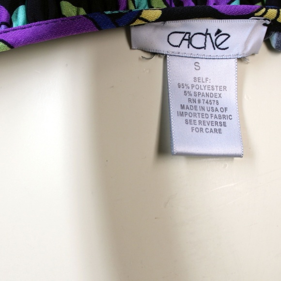 Cache || Purple Multi-Color Cold Shoulder Top - Picture 5 of 5